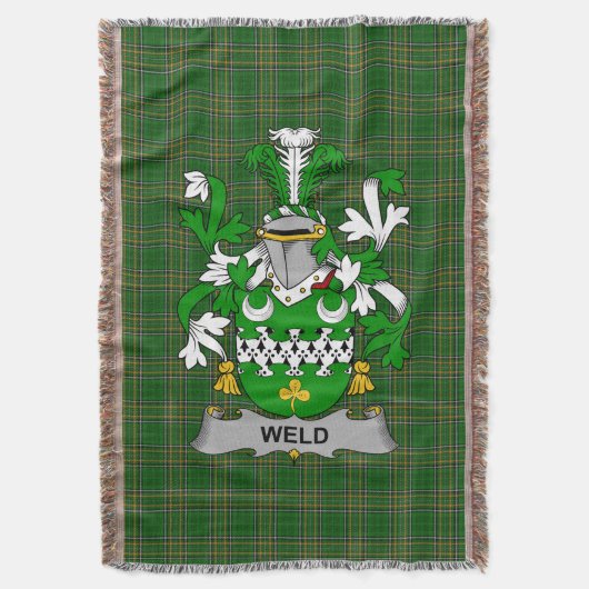 Irish Weld Coat of Arms Familienwappen Irland Decke (Vorderseite Vertikal)