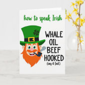 Irish Whale Oil Beef Hooked Card Karte (Gelbe Blume)