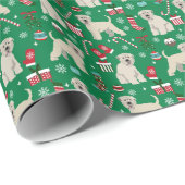 Irish Wheaten Terrier Weihnachtshund Geschenkpapier (Rolleneckpunkt)