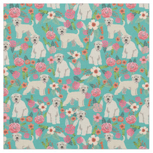 Irish Wheel Terrier Hund Vintag Blumenschildkröte Stoff