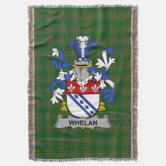 Irish Whelan Coat of Arms Familienwappen Irland Decke (Vorderseite Vertikal)