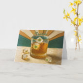 Irish Whiskey Tumbler Shamrock Ice "Sláinte!" Karte (Gelbe Blume)