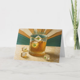 Irish Whiskey Tumbler Shamrock Ice "Sláinte!" Karte