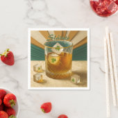 Irish Whiskey Tumbler Shamrock Ice "Sláinte!" Serviette (Beispiel)