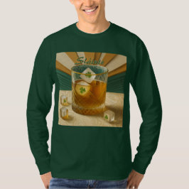 Irish Whiskey Tumbler Shamrock Ice "Sláinte!" T-Shirt