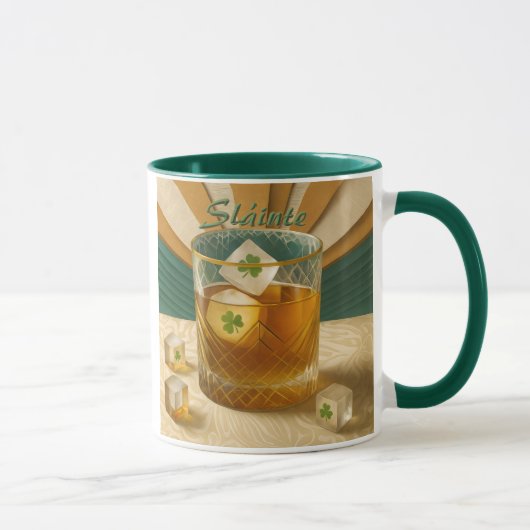 Irish Whiskey Tumbler Shamrock Ice "Sláinte!" Tasse (Rechts)