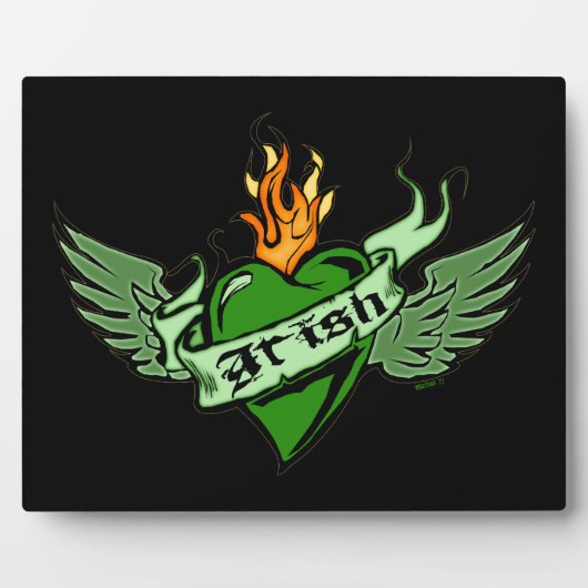 Irish Winged Heart Plaques Fotoplatte (Vorderseite)