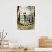 Irish Wolf Hound - Dog Art Print Poster (Küche)