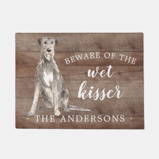 Irish Wolf Hound Dog Personalisiert Door Mat Fußmatte (Vorderseite)