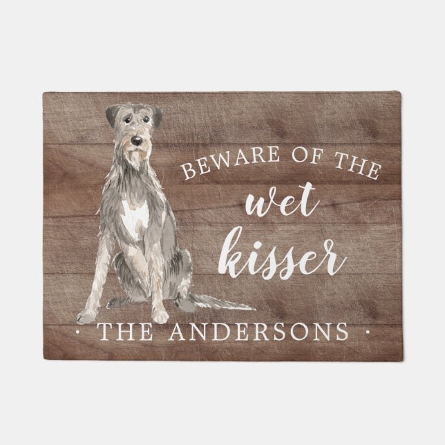 Irish Wolf Hound Dog Personalisiert Door Mat Fußmatte (Vorderseite)