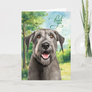 Irish Wolffhound Dog in a Country Meadow Dankeskarte