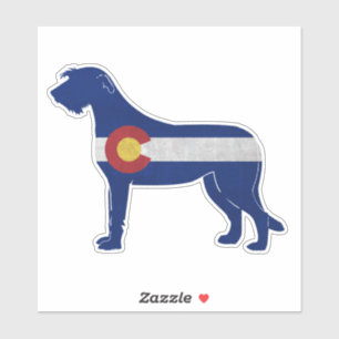 Irish Wolfhoubnd Dog Breed Colorado Flag Aufkleber