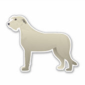 Irish Wolfhoubnd Dog Breed Side View Silhouette Aufkleber (Vorderseite)