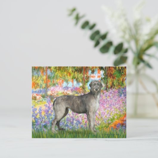 Irish Wolfhound 3 - Garten Postkarte (Stehend Vorderseite)