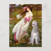 Irish Wolfhound 6 - Windblumen Postkarte (Vorderseite)