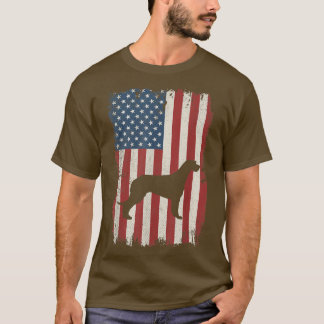 Irish Wolfhound American Flag USA Dovers Lovers Pu T-Shirt