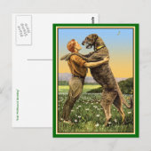 "Irish Wolfhound Begrüßung" Postkarte (Vorne/Hinten)