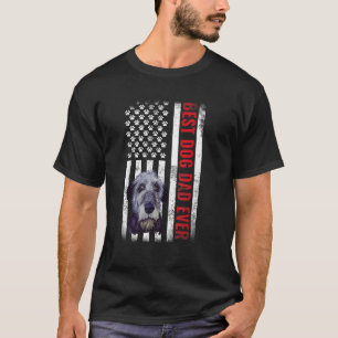 Irish Wolfhound Best Dog Vater jemals American Fla T-Shirt