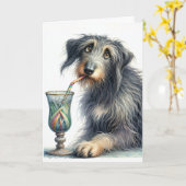 Irish Wolfhound Birthday Karte (Gelbe Blume)