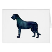 Irish Wolfhound Black Water Silhouette Card (Vorderseite (Horizontal))