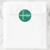 Irish Wolfhound Breed Monogram Runder Aufkleber (Tasche)