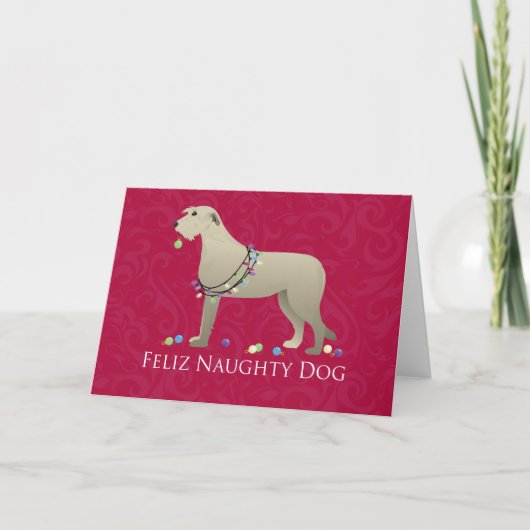Irish Wolfhound Christmas Design Feiertagskarte (Vorderseite)