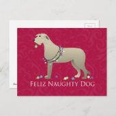 Irish Wolfhound Christmas Design Feiertagspostkarte (Vorne/Hinten)