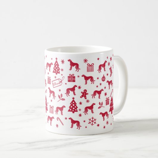 Irish Wolfhound Christmas Design Kaffeetasse (VorderseiteRechts)