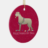 Irish Wolfhound Christmas Design Keramik Ornament (Rechts)