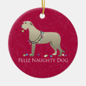 Irish Wolfhound Christmas Design Keramik Ornament (Vorne)