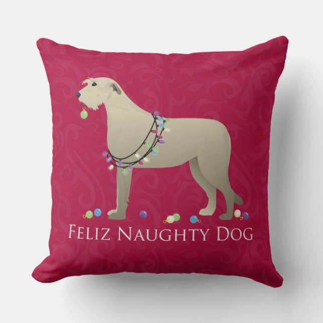 Irish Wolfhound Christmas Design Kissen (Vorderseite)