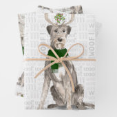 Irish Wolfhound Christmas Dog und Kariert Geschenkpapier Set (Beispiel)
