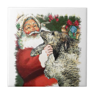 Irish Wolfhound Christmas Fliese