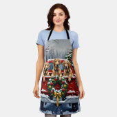 Irish Wolfhound Christmas Red Truck Holiday Gift Schürze (Getragen)