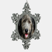 Irish Wolfhound Christmas Schneeflocken Zinn-Ornament (Links)