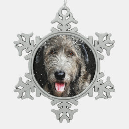 Irish Wolfhound Christmas Schneeflocken Zinn-Ornament