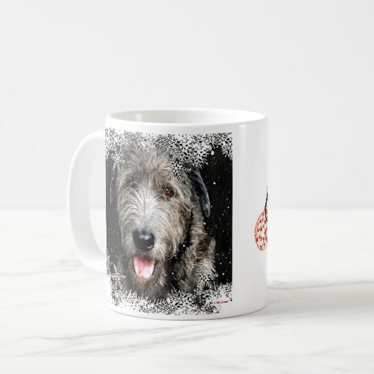 Irish Wolfhound Christmas Tasse (Vorderseite Links)