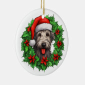Irish Wolfhound Christmas Wreath Keramik Ornament (Rechts)