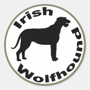 Irish Wolfhound Circle Border Runder Aufkleber