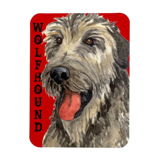 Irish Wolfhound Color Block Magnet (Vertikal)