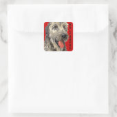 Irish Wolfhound Color Block Quadratischer Aufkleber (Tasche)