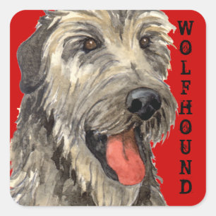 Irish Wolfhound Color Block Quadratischer Aufkleber