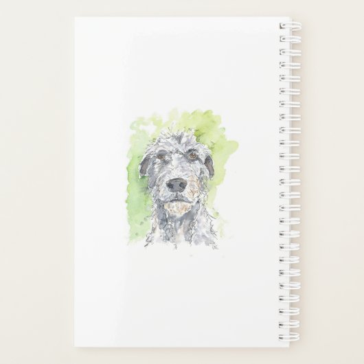 Irish Wolfhound Designplaner. Planer (Rückseite)