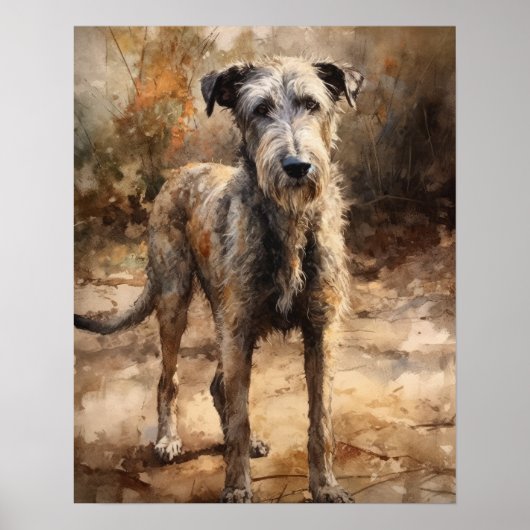Irish Wolfhound Dog Art Print Poster (Vorne)