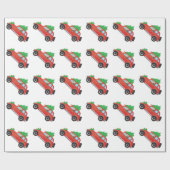 Irish Wolfhound Dog Autofahren ein Weihnachtsauto Geschenkpapier (Flach)