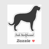 Irish Wolfhound Dog Breed Silhouette Vinyl Sticker (Blatt)
