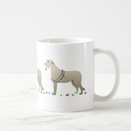 Irish Wolfhound Dog Breed Silhouette Weihnachten Kaffeetasse (Rechts)