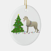 Irish Wolfhound Dog Breed Silhouette Weihnachten Keramik Ornament (Rechts)
