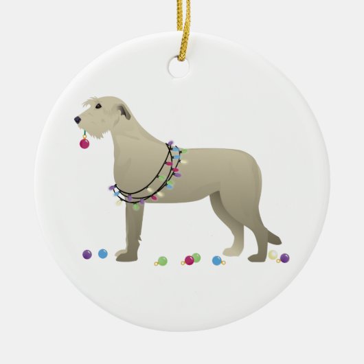 Irish Wolfhound Dog Breed Silhouette Weihnachten Keramik Ornament (Vorne)