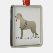 Irish Wolfhound Dog Breed Silhouette Weihnachten Ornament Aus Metall (Rechts)